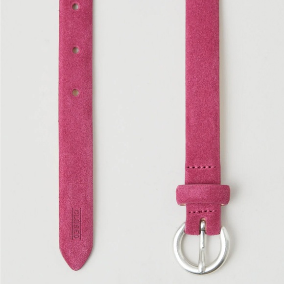 Closed Suede Belt - Raspberry Pink